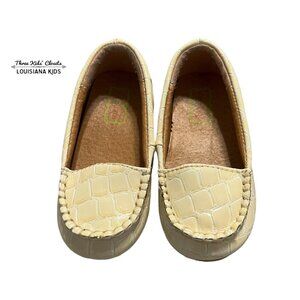 Foxpaws Sz 4 Ecru Cream Leather Moccasin Slides